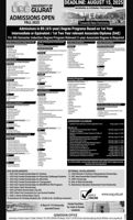 Admission notice for University of Gujrat UOG
